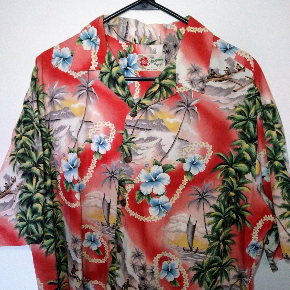 Vintage Hilo Hattie Hawaiian Shirt Men's XL